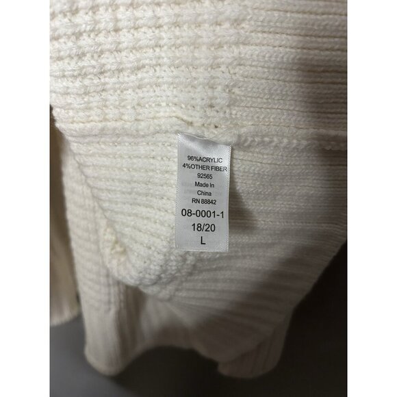 Roamans Womens Chunky Knit Tunic Sweater Crew Neck Swing 18/20 1X Ivory Pearls - Picture 6 of 9